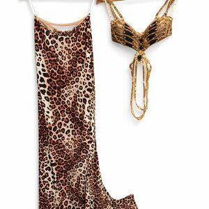 Sherri Hill - Black/Leopard Two-Piece Dress